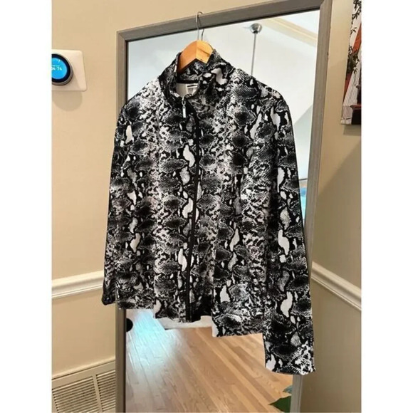 MIRROR IMAGE Reptile Print Full‎ Zip Jacket Size 1x - Picture 1 of 4